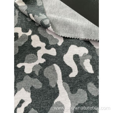camouflage jacquard knit interlock fabric for lady's fashoin outwear